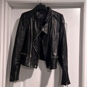 Black leather Zara jacket.